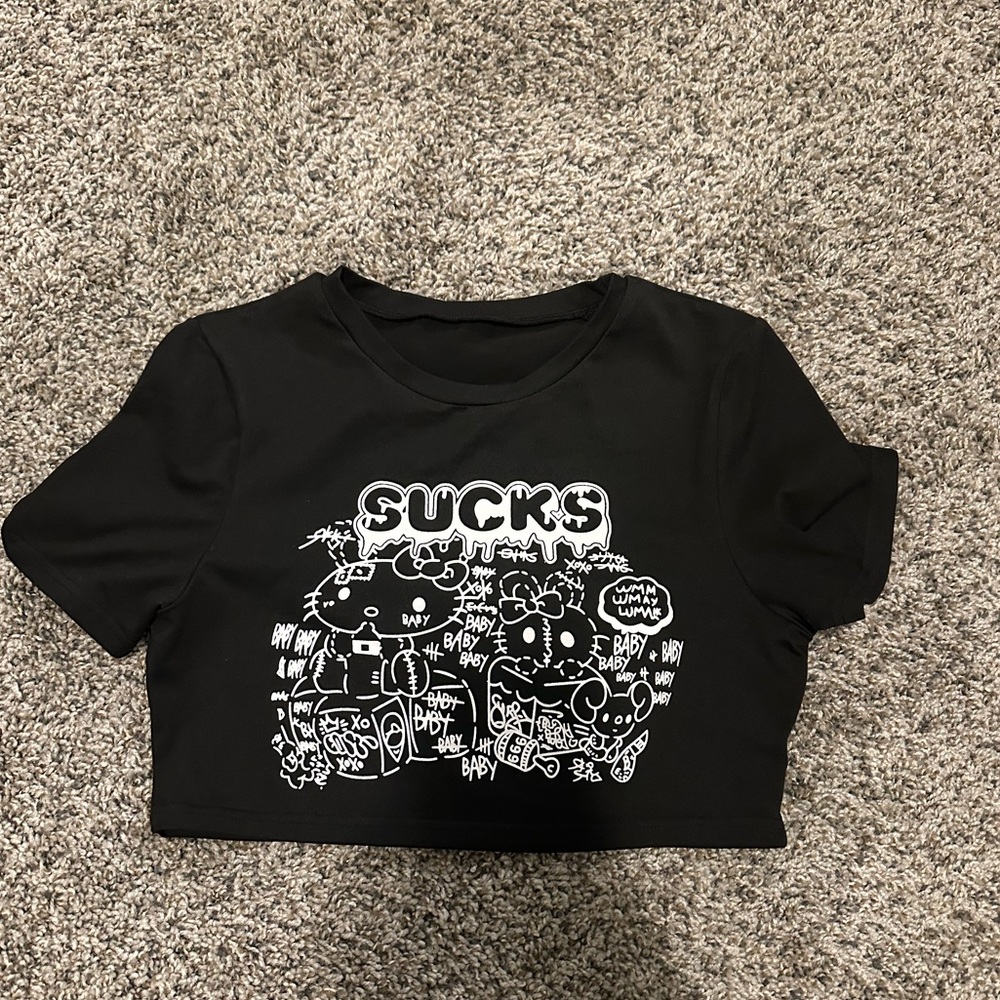 Hello kitty themed crop top
